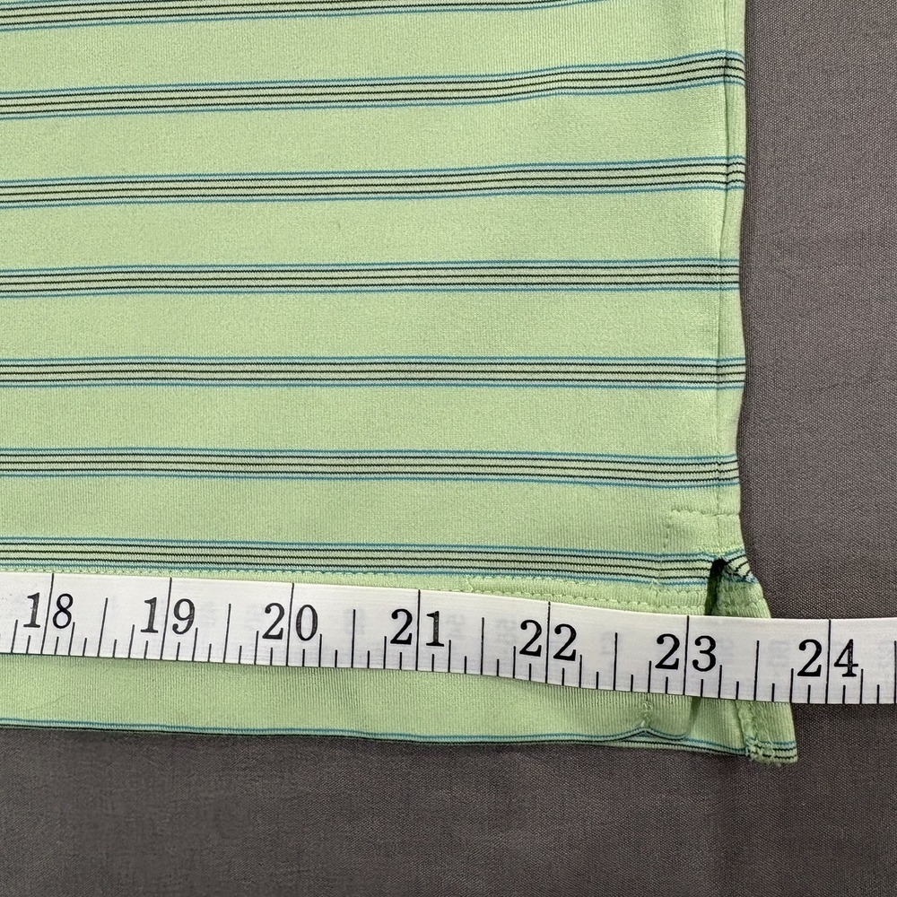 Nike Dri Fit Mens Polo Shirt Size Large Green Stripe Golf Performance - Picture 5 of 12